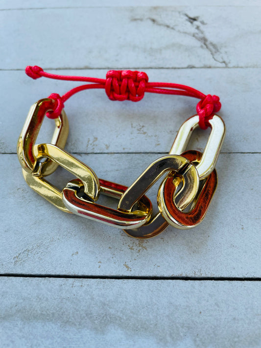 Pulsera Ajustable: Cordchain-roja