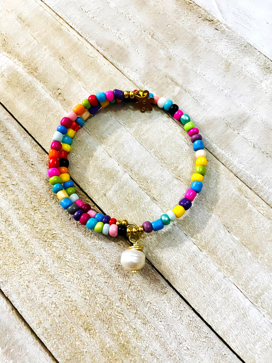Pulsera Ajustable: Happy Pearl
