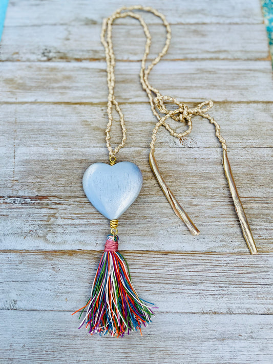 Collar: Rainbow Heart/Plateado