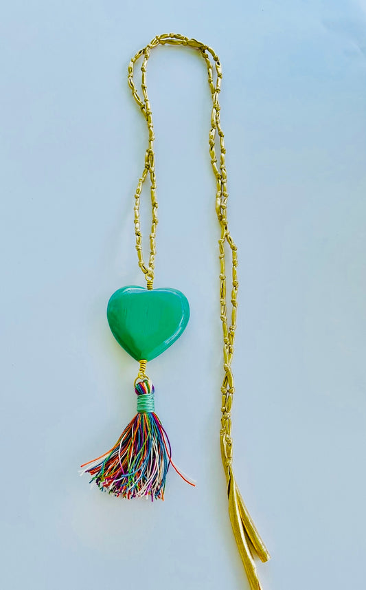 Collar:Rainbow Heart/Turquesa